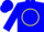 Blue, yellow 's' in circle