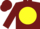 Burgundy, yellow ball, burgundy cap