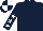 Dark blue, white stars on sleeves, quartered cap