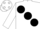 White, black ball sash