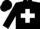 Black, white cross, black emblems on sleeves