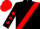 Black, Red sash, diamonds on sleeves, Red cap