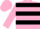 Pink, black hoops, black band on sleeves
