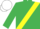 Emerald green, yellow sash, white cap