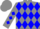 Gray, blue diamonds