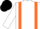 White body, orange braces, white arms, black cap