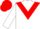 White, red chevron, white sleeves, red cap