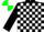 Black & white check, green & white qtd cap