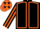Black, orange seams, striped sleeves, orange cap, black stars