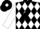 Black and white diamonds, black diamond band on white sleeves
