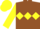 Brown, Yellow triple diamond, sleeves and cap