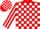 Red and white check, striped sleeves