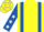 Yellow, Royal Blue braces, Royal Blue sleeves, White stars and stars on cap