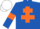 Royal Blue, Orange Cross of Lorraine and armlets, White cap