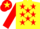 Yellow, red stars, red sleeves, red cap, yellow star