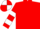Red, red & white hooped sleeves, quartered cap
