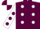 Maroon, white spots, white sleeves, maroon spots, maroon and white quartered cap