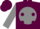 Maroon, maroon mbc on grey ball, maroon dots on grey sleeves, maroon cap