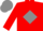 Red, gray diamond belt, gray cap