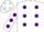 White, green & purple polka dots