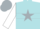 Powder blue,silver star,blue and silver hoop on white sleeves,blue and silver cap