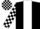 Black, white stripe, checked sleeves and cap