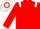 RED, white epaulettes, white & orange hooped cap