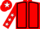 Red, black seams, red sleeves, white stars, red cap, white star