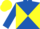Royal blue & yellow diabolo, royal blue sleeves, yellow cap
