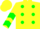 Yellow, green dots, green chevrons on sleeves