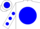 White, white 'ht' on blue ball, blue dots on slvs