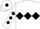 White, black triple diamond, diamonds on sleeves, white cap, black diamond