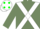 Sea Green, White cross belts, White cap, Green spots