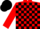 Red & black blocks, matching cap