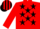 RED, black stars, red sleeves, striped cap