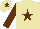 Beige, brown star & sleeves, beige cap, brown star