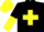 Black, yellow cross belts, halved sleeves, yellow cap