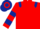 Red, Dark Blue epaulets, Red and Dark Blue hooped sleeves and hooped cap