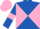 Royal blue and pink diabolo, royal blue sleeves, pink armlets, pink cap
