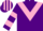 Purple, pink chevron, hooped sleeves, striped cap