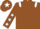 Brown, white epaulets, brown sleeves, white stars, brown cap, white star