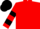 Red top,white bottom,red sleeves,red & black checked hoop