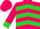 Hot pink, lime green chevrons, lime green cuffs