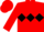 Red body, black triple diamond, red arms, red cap