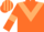 Orange, beige chevron and armlets, striped cap