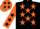 Black, Orange stars, Orange sleeves, Black stars
