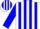 White,blue stripes, 'rg' on sleeves, horse emblem on back