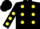 Black, yellow dots