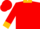 Red, gold collar and cuffs, red cap
