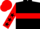 Black, red hoop, red sleeves, black stars, red cap